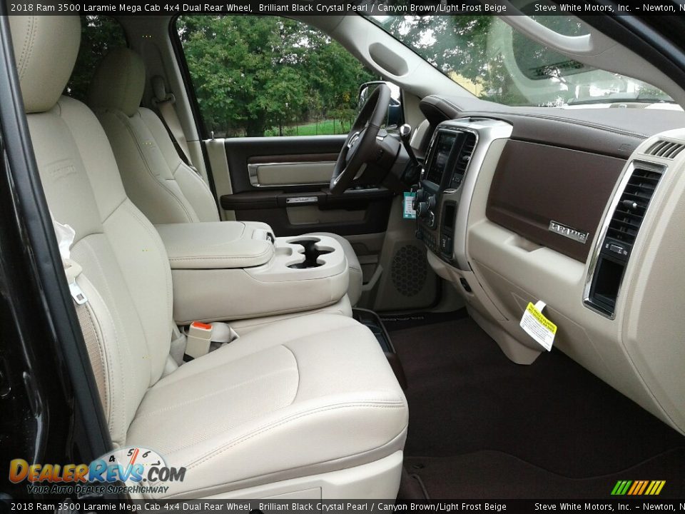 2018 Ram 3500 Laramie Mega Cab 4x4 Dual Rear Wheel Brilliant Black Crystal Pearl / Canyon Brown/Light Frost Beige Photo #15