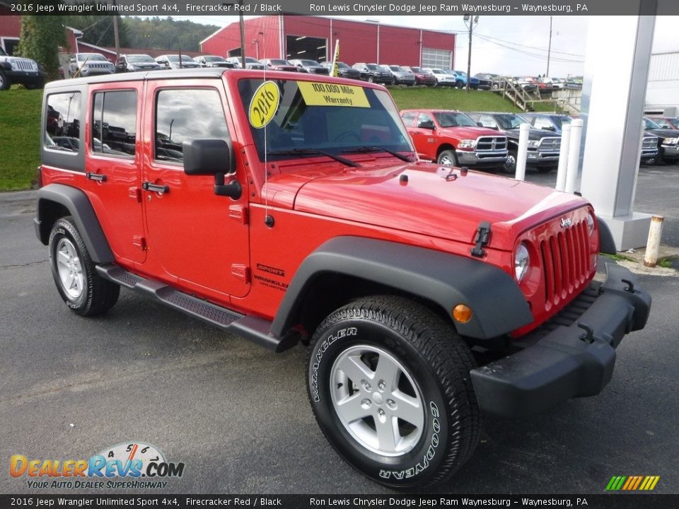 2016 Jeep Wrangler Unlimited Sport 4x4 Firecracker Red / Black Photo #7