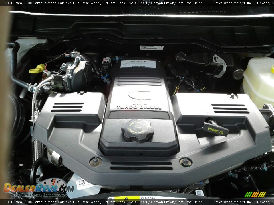 2018 Ram 3500 Laramie Mega Cab 4x4 Dual Rear Wheel Brilliant Black Crystal Pearl / Canyon Brown/Light Frost Beige Photo #35