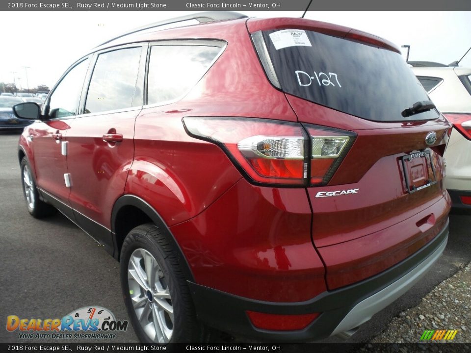 2018 Ford Escape SEL Ruby Red / Medium Light Stone Photo #3