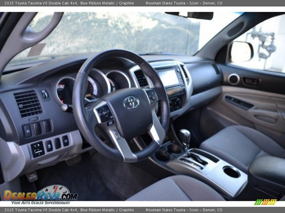 2015 Toyota Tacoma V6 Double Cab 4x4 Blue Ribbon Metallic / Graphite Photo #10