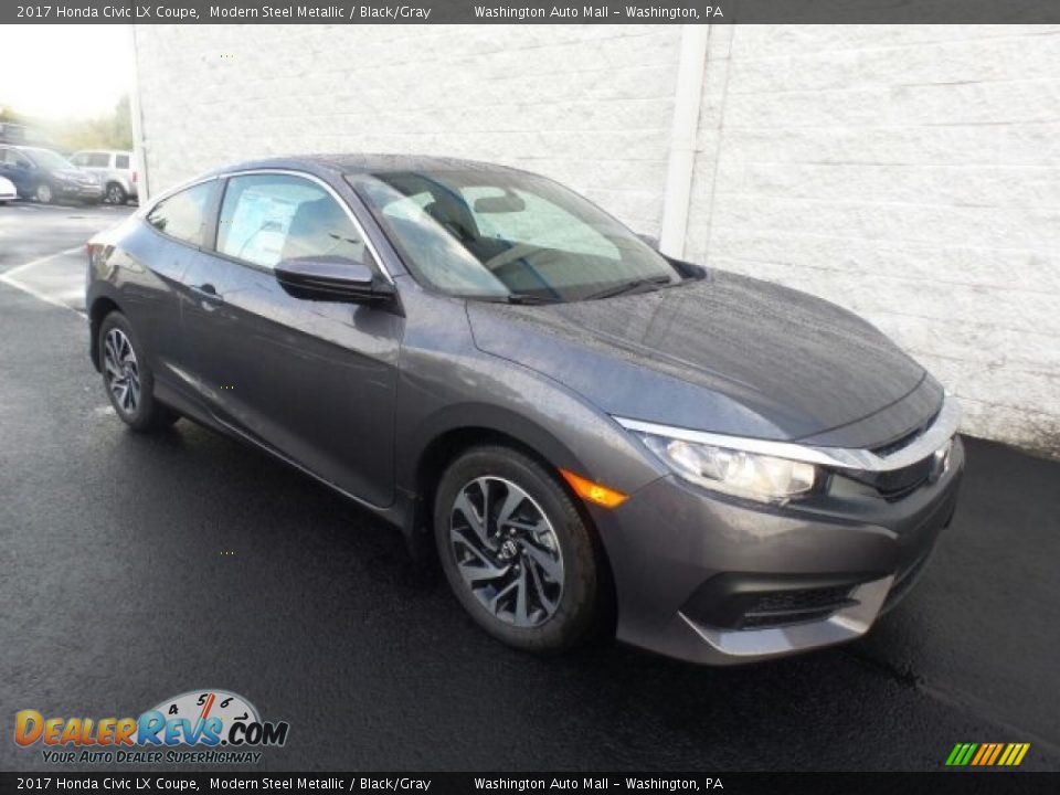 2017 Honda Civic LX Coupe Modern Steel Metallic / Black/Gray Photo #1