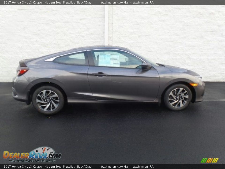 2017 Honda Civic LX Coupe Modern Steel Metallic / Black/Gray Photo #2