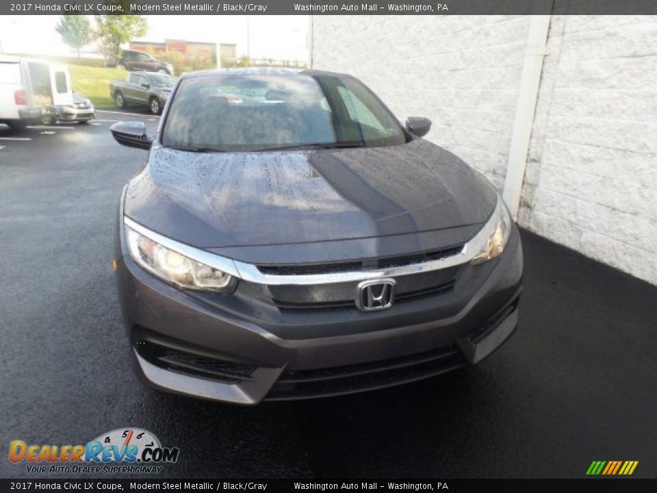 2017 Honda Civic LX Coupe Modern Steel Metallic / Black/Gray Photo #3