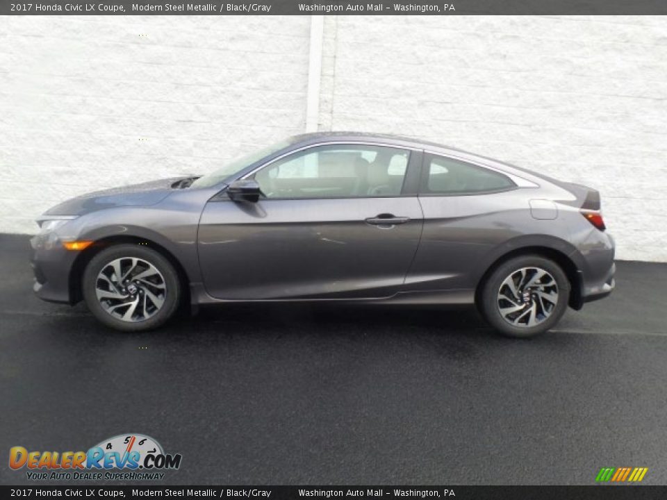 2017 Honda Civic LX Coupe Modern Steel Metallic / Black/Gray Photo #6