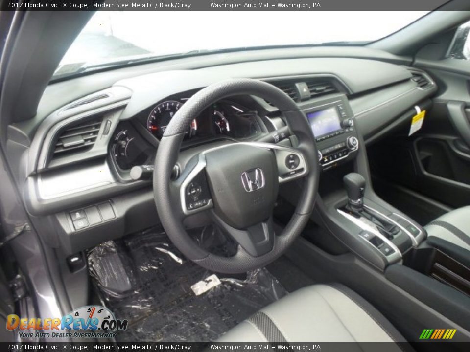 2017 Honda Civic LX Coupe Modern Steel Metallic / Black/Gray Photo #8