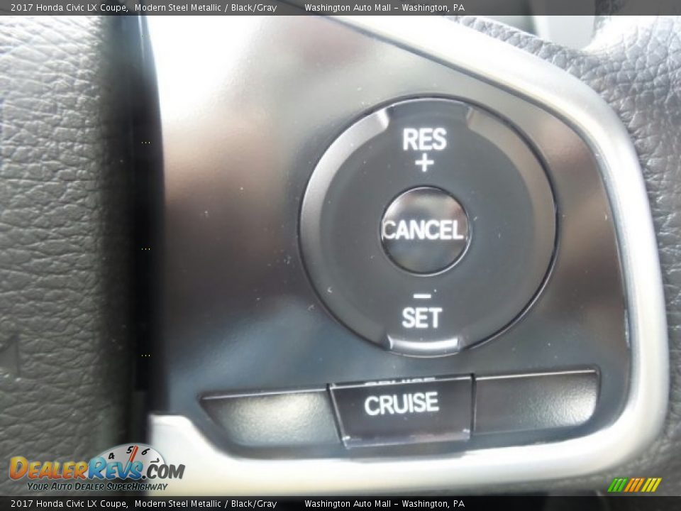 2017 Honda Civic LX Coupe Modern Steel Metallic / Black/Gray Photo #19