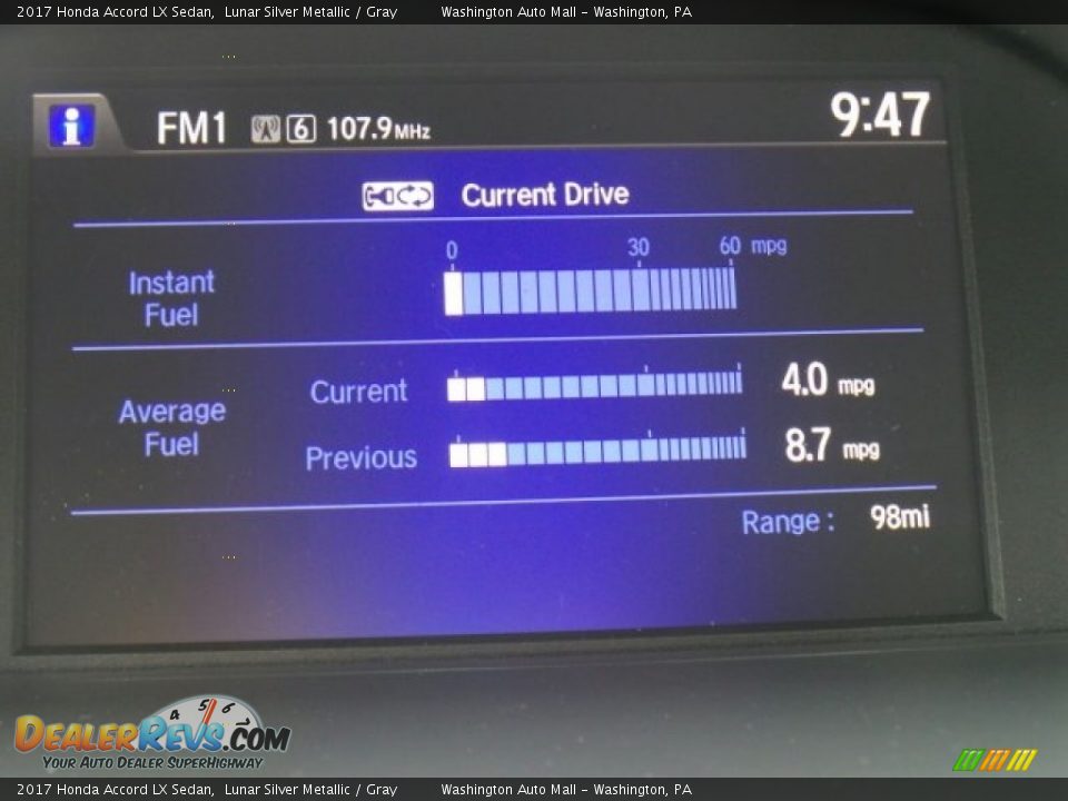 2017 Honda Accord LX Sedan Lunar Silver Metallic / Gray Photo #21