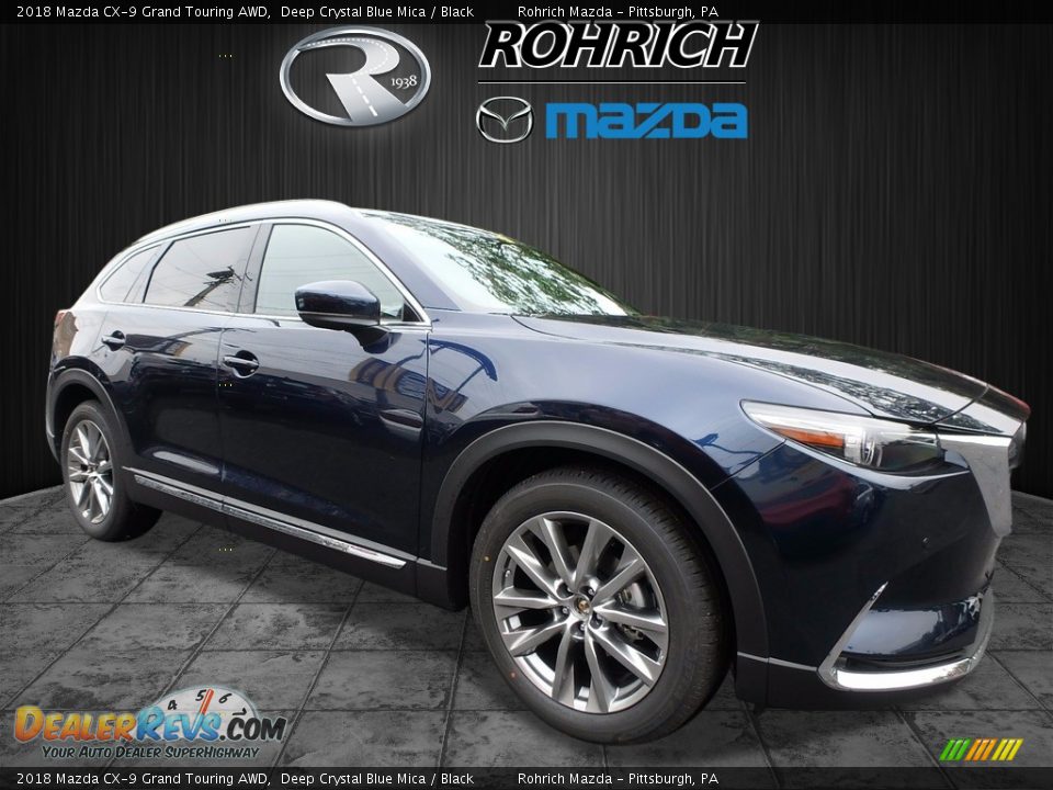 2018 Mazda CX-9 Grand Touring AWD Deep Crystal Blue Mica / Black Photo #1