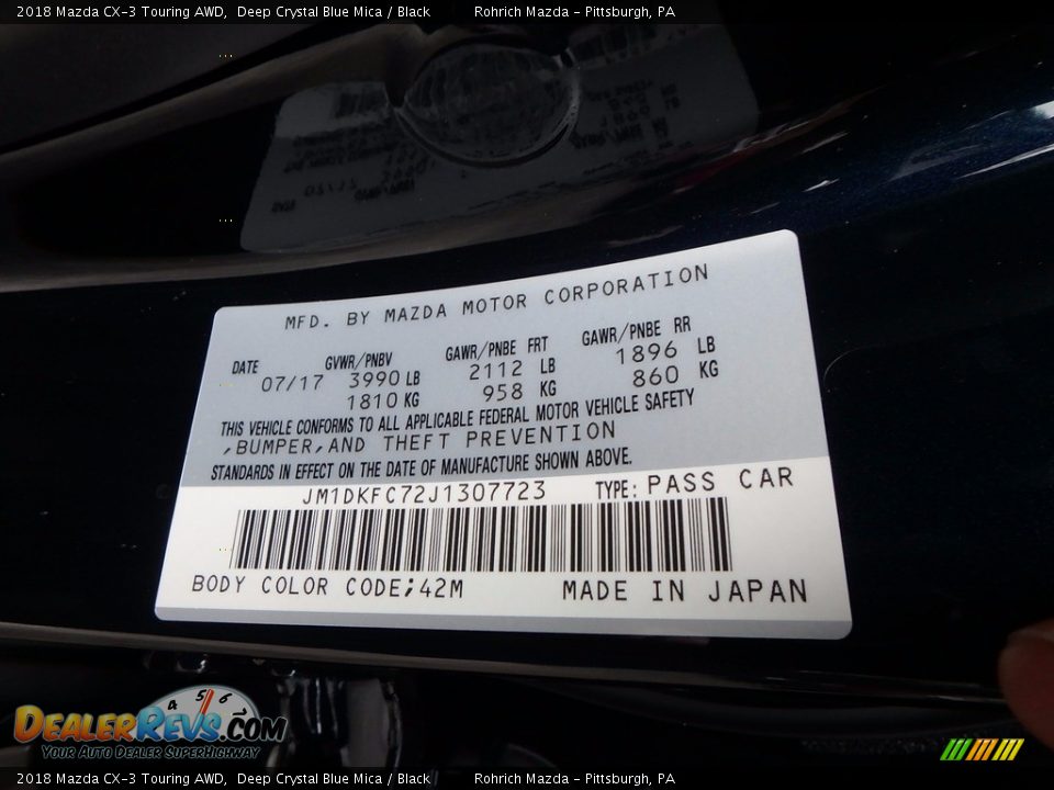 2018 Mazda CX-3 Touring AWD Deep Crystal Blue Mica / Black Photo #11