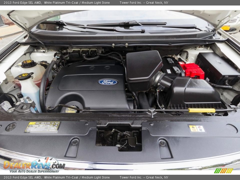2013 Ford Edge SEL AWD White Platinum Tri-Coat / Medium Light Stone Photo #10