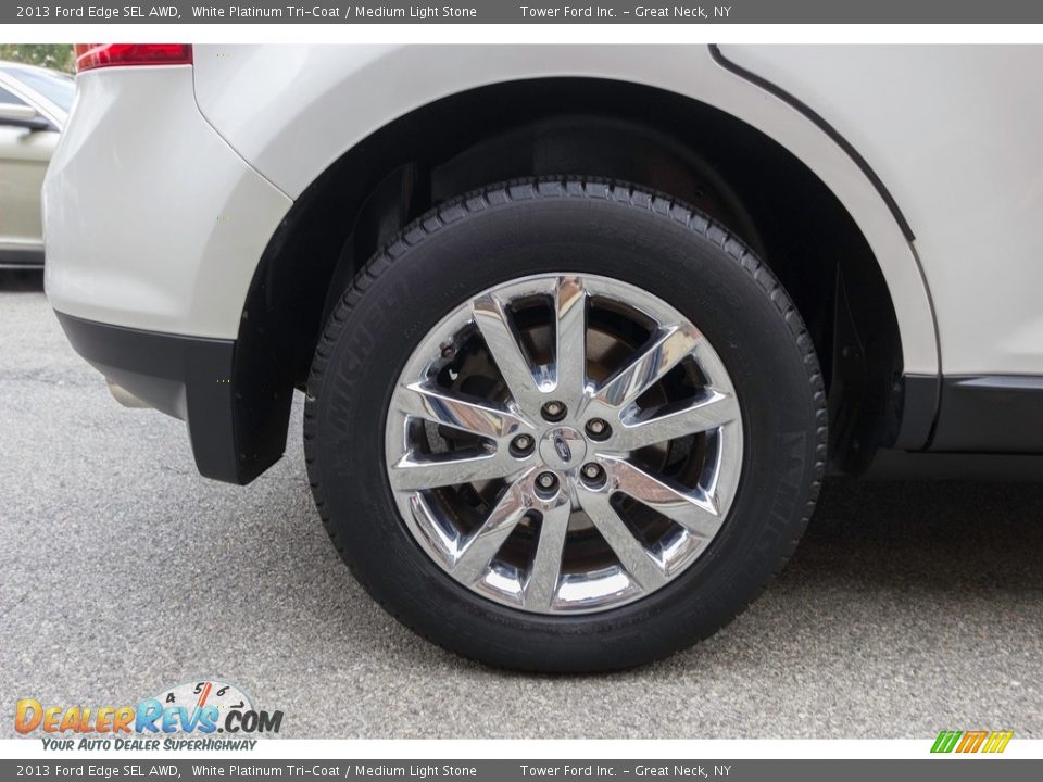 2013 Ford Edge SEL AWD White Platinum Tri-Coat / Medium Light Stone Photo #12