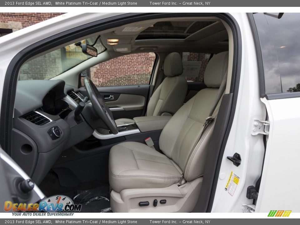 2013 Ford Edge SEL AWD White Platinum Tri-Coat / Medium Light Stone Photo #14