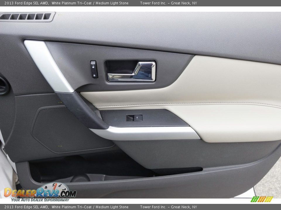 2013 Ford Edge SEL AWD White Platinum Tri-Coat / Medium Light Stone Photo #34