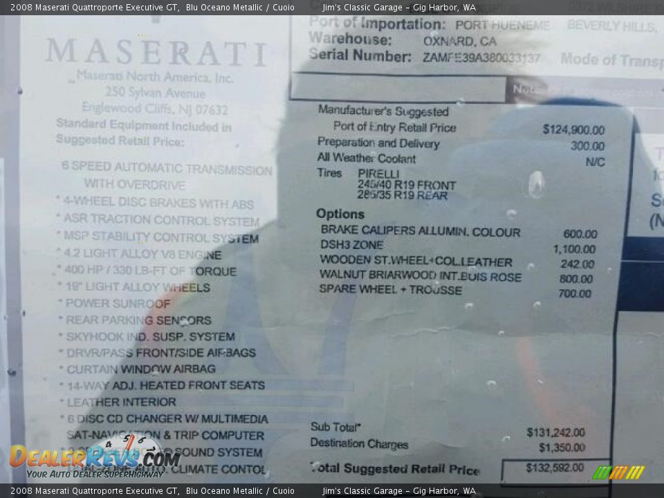 2008 Maserati Quattroporte Executive GT Blu Oceano Metallic / Cuoio Photo #9