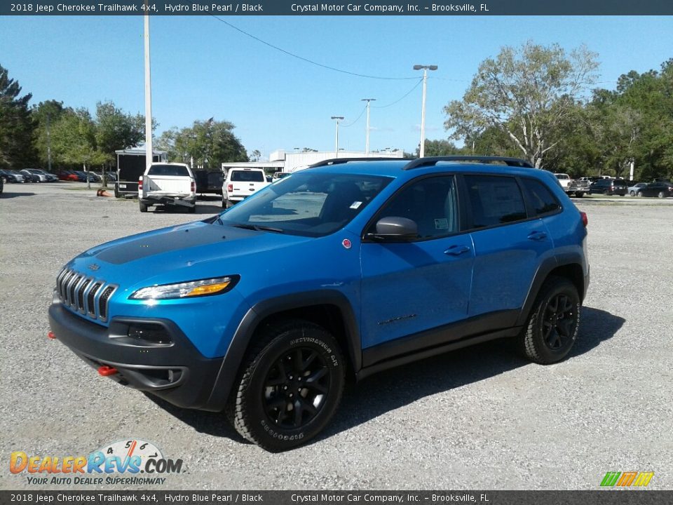 2018 Jeep Cherokee Trailhawk 4x4 Hydro Blue Pearl / Black Photo #1