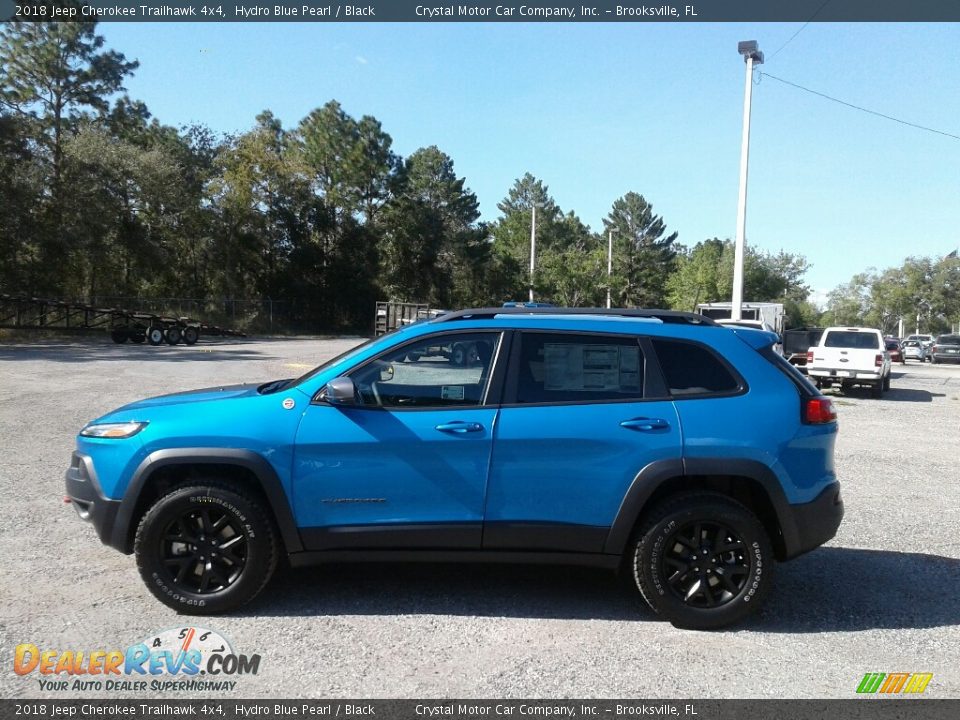 2018 Jeep Cherokee Trailhawk 4x4 Hydro Blue Pearl / Black Photo #2