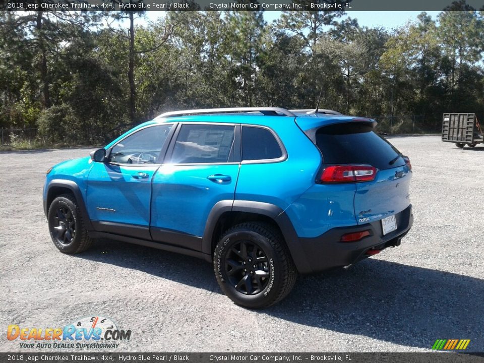 2018 Jeep Cherokee Trailhawk 4x4 Hydro Blue Pearl / Black Photo #3