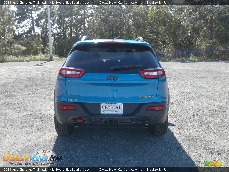 2018 Jeep Cherokee Trailhawk 4x4 Hydro Blue Pearl / Black Photo #4