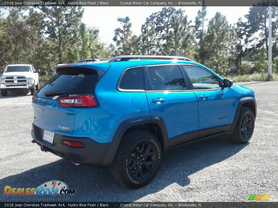 2018 Jeep Cherokee Trailhawk 4x4 Hydro Blue Pearl / Black Photo #5