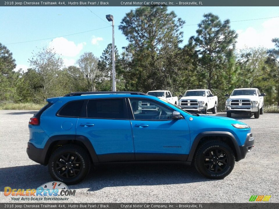 2018 Jeep Cherokee Trailhawk 4x4 Hydro Blue Pearl / Black Photo #6