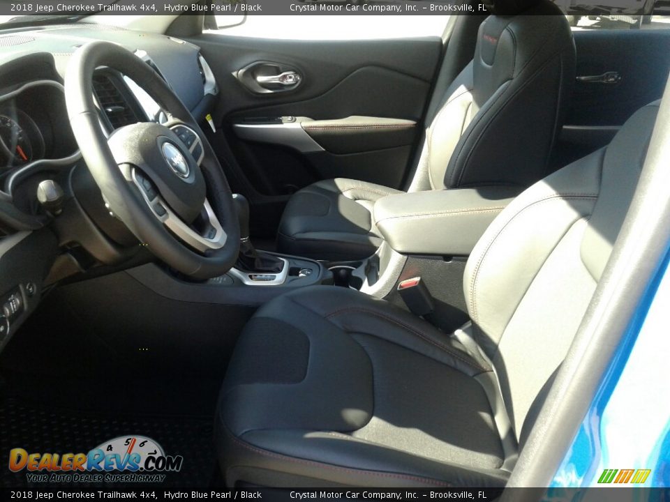 2018 Jeep Cherokee Trailhawk 4x4 Hydro Blue Pearl / Black Photo #9