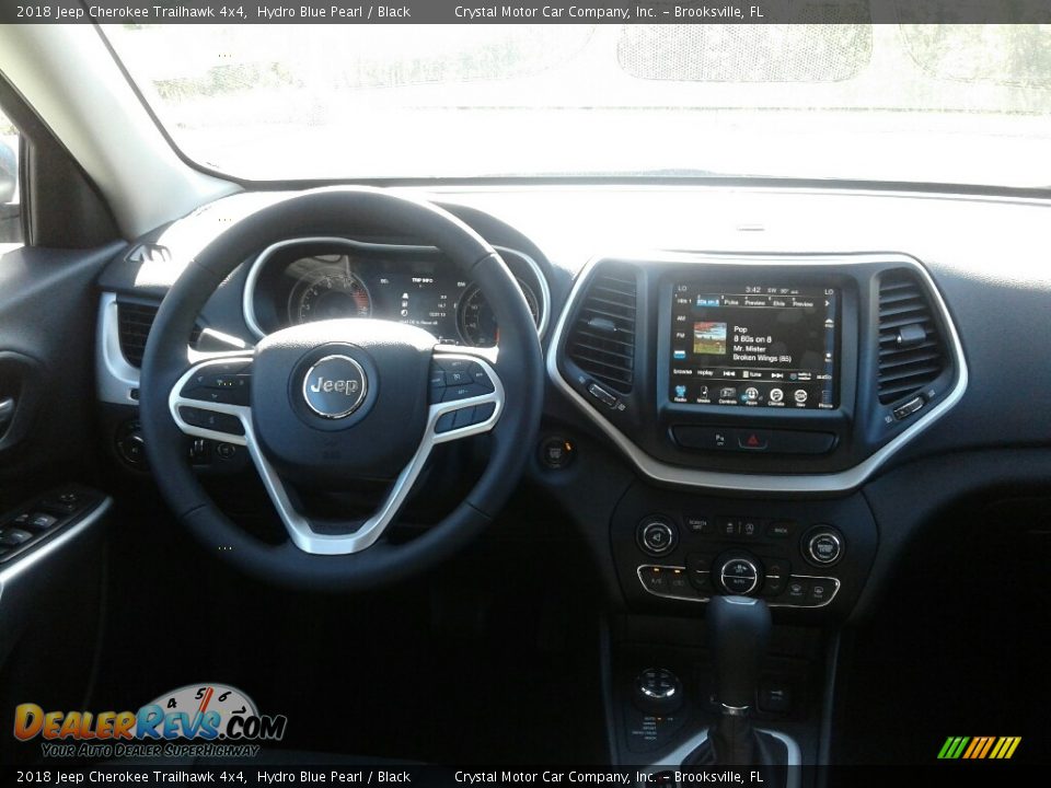 2018 Jeep Cherokee Trailhawk 4x4 Hydro Blue Pearl / Black Photo #13