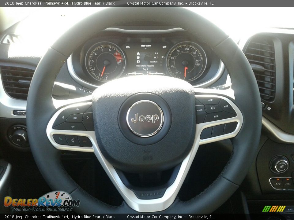 2018 Jeep Cherokee Trailhawk 4x4 Hydro Blue Pearl / Black Photo #14