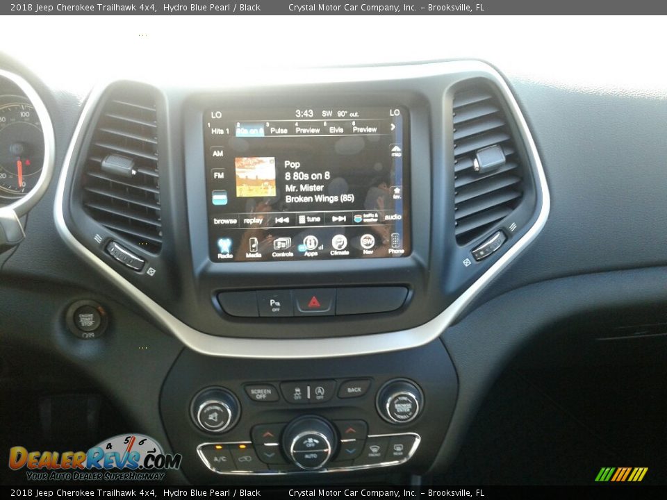 2018 Jeep Cherokee Trailhawk 4x4 Hydro Blue Pearl / Black Photo #15