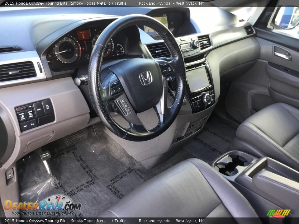 2015 Honda Odyssey Touring Elite Smoky Topaz Metallic / Truffle Photo #9