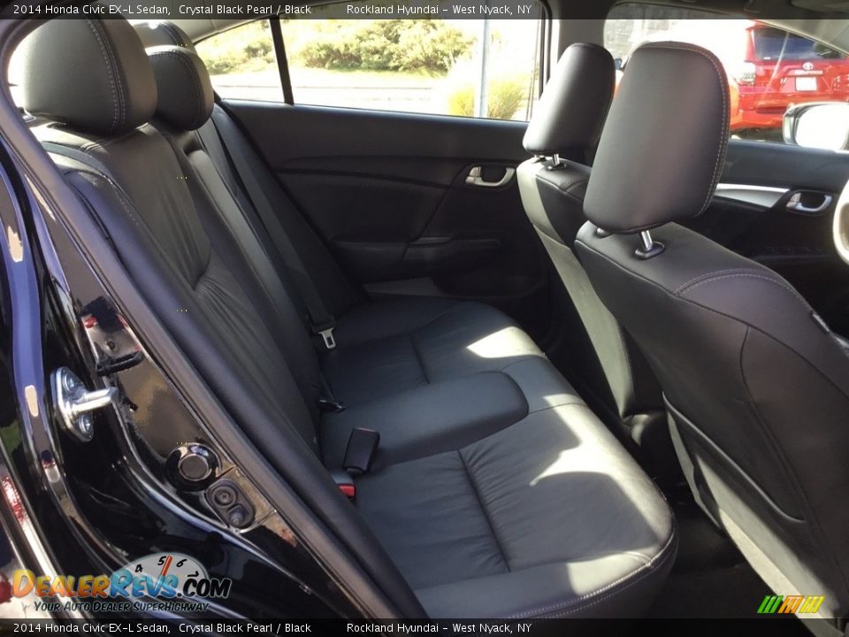 2014 Honda Civic EX-L Sedan Crystal Black Pearl / Black Photo #23