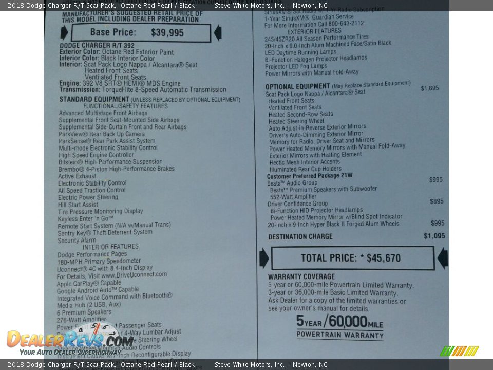 2018 Dodge Charger R/T Scat Pack Octane Red Pearl / Black Photo #32