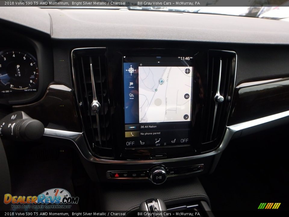2018 Volvo S90 T5 AWD Momentum Bright Silver Metallic / Charcoal Photo #14