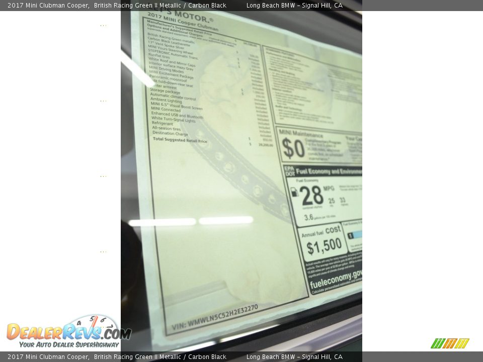 2017 Mini Clubman Cooper British Racing Green II Metallic / Carbon Black Photo #15