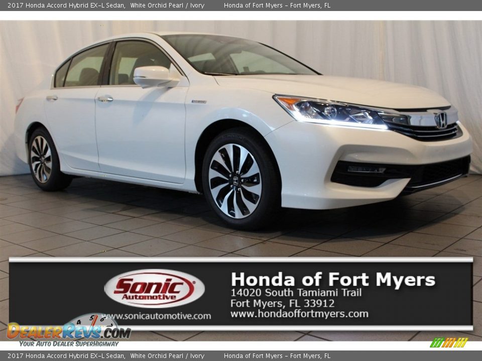 2017 Honda Accord Hybrid EX-L Sedan White Orchid Pearl / Ivory Photo #1