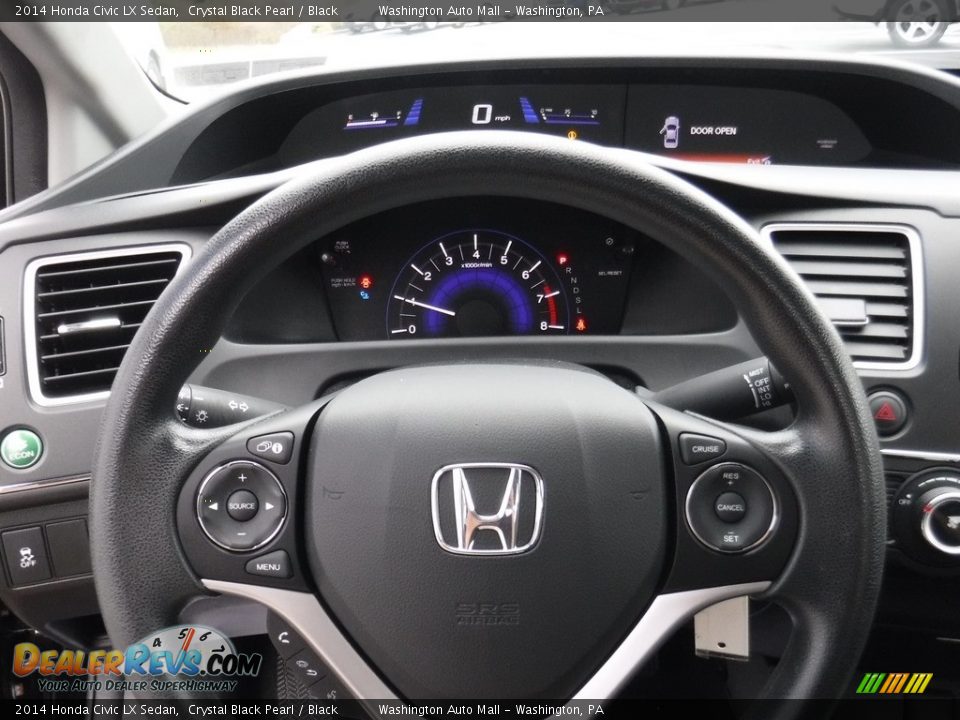 2014 Honda Civic LX Sedan Crystal Black Pearl / Black Photo #16