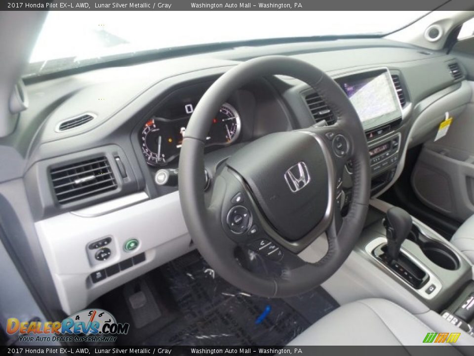 2017 Honda Pilot EX-L AWD Lunar Silver Metallic / Gray Photo #9