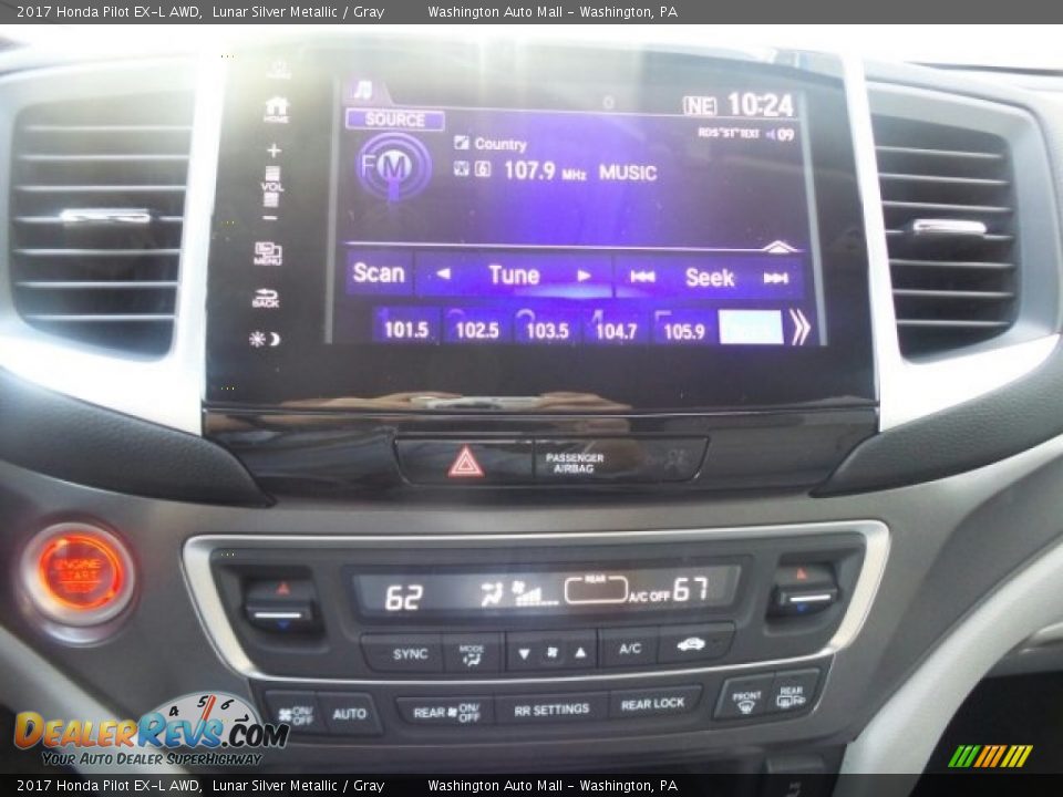 2017 Honda Pilot EX-L AWD Lunar Silver Metallic / Gray Photo #24