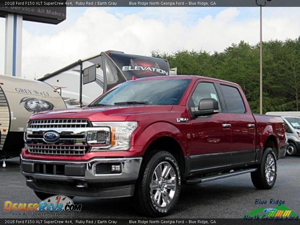2018 Ford F150 XLT SuperCrew 4x4 Ruby Red / Earth Gray Photo #1