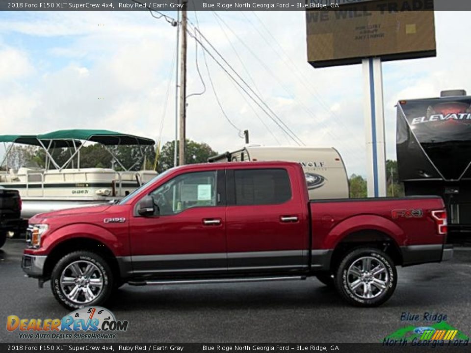 2018 Ford F150 XLT SuperCrew 4x4 Ruby Red / Earth Gray Photo #2