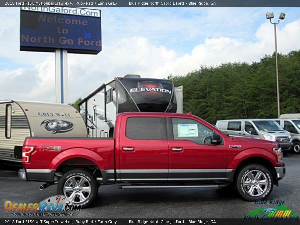 2018 Ford F150 XLT SuperCrew 4x4 Ruby Red / Earth Gray Photo #6