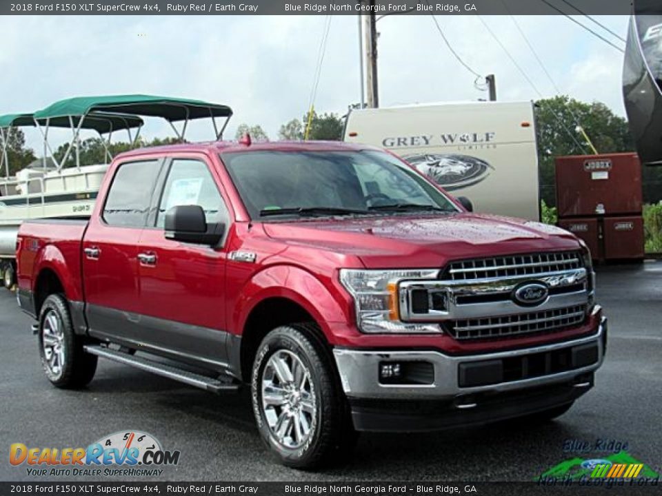 2018 Ford F150 XLT SuperCrew 4x4 Ruby Red / Earth Gray Photo #7