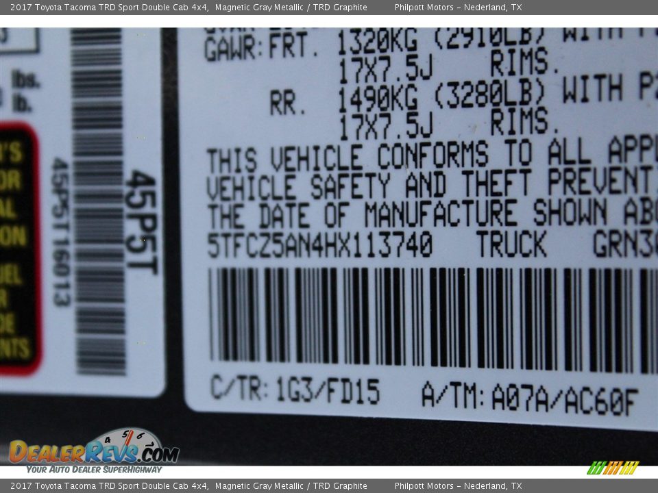 2017 Toyota Tacoma TRD Sport Double Cab 4x4 Magnetic Gray Metallic / TRD Graphite Photo #21