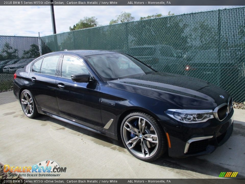 2018 BMW 5 Series M550i xDrive Sedan Carbon Black Metallic / Ivory White Photo #1