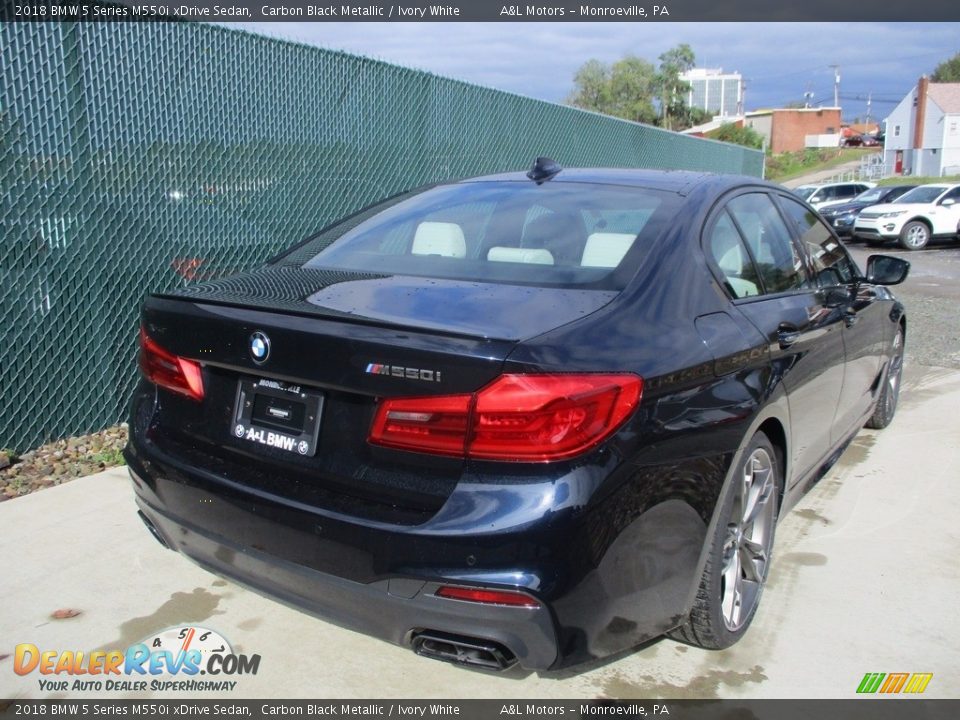 2018 BMW 5 Series M550i xDrive Sedan Carbon Black Metallic / Ivory White Photo #3