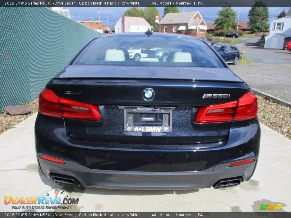 2018 BMW 5 Series M550i xDrive Sedan Carbon Black Metallic / Ivory White Photo #4