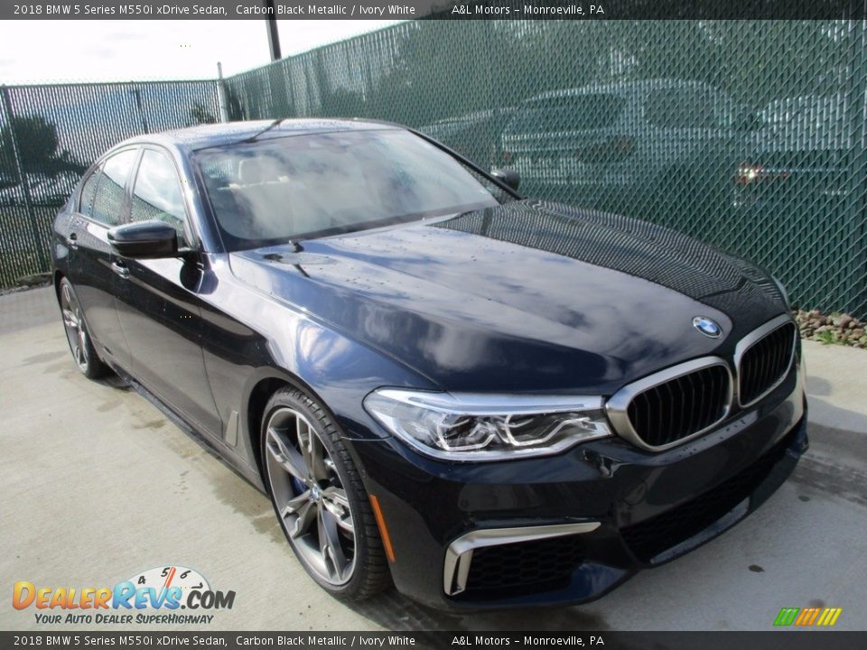 2018 BMW 5 Series M550i xDrive Sedan Carbon Black Metallic / Ivory White Photo #6