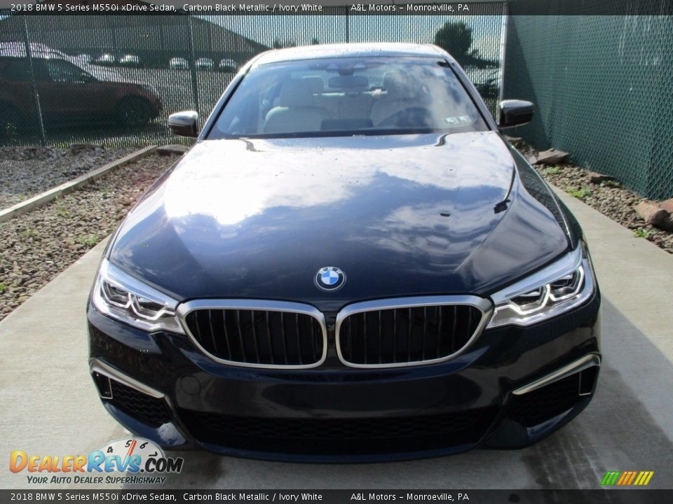 2018 BMW 5 Series M550i xDrive Sedan Carbon Black Metallic / Ivory White Photo #7