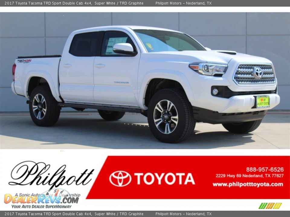 2017 Toyota Tacoma TRD Sport Double Cab 4x4 Super White / TRD Graphite Photo #1