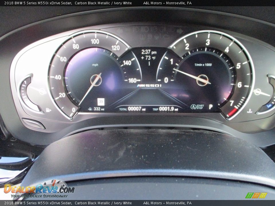 2018 BMW 5 Series M550i xDrive Sedan Carbon Black Metallic / Ivory White Photo #20